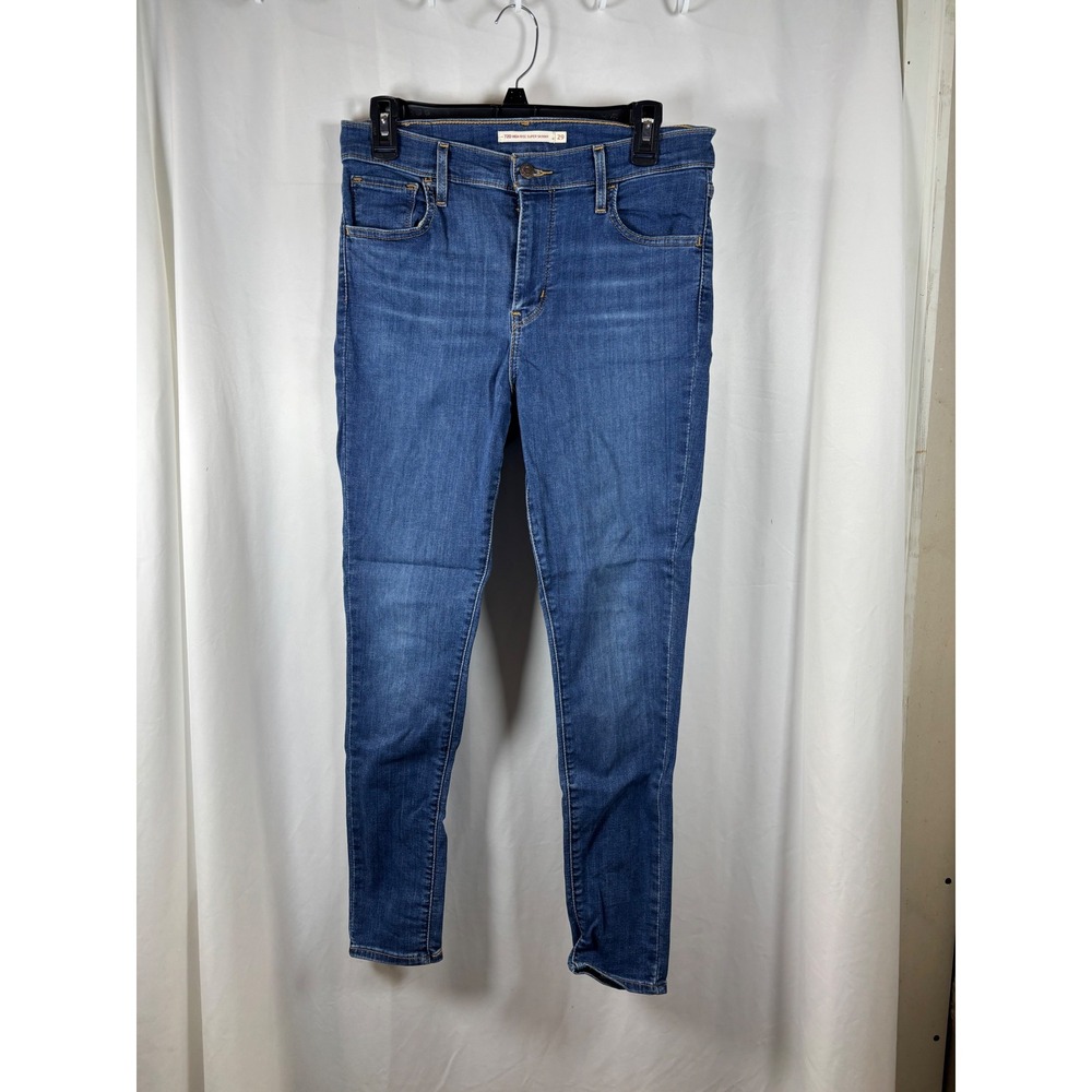Levis 720 High Rise Super Skinny Jeans Blue Medium Wash Denim Womens 29